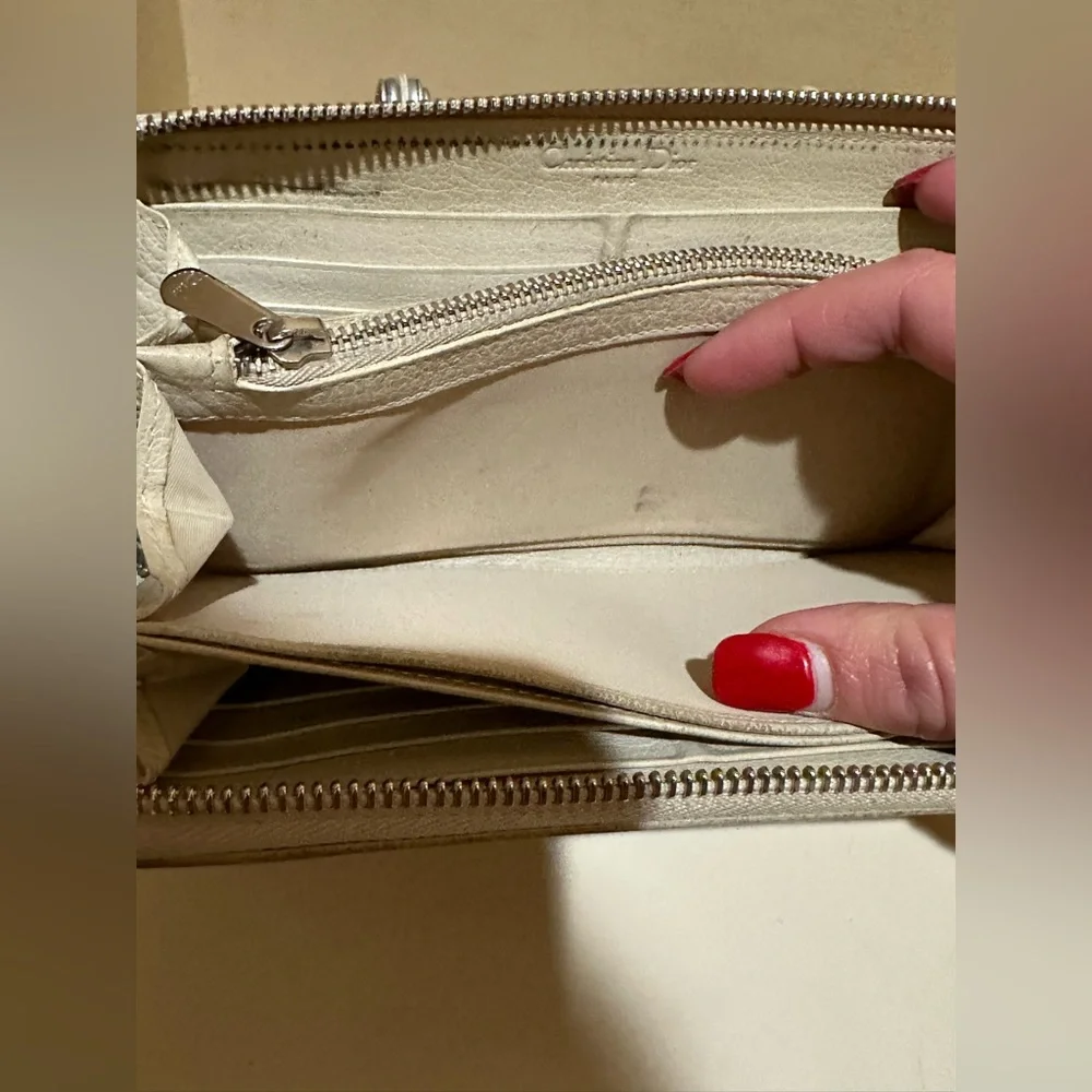 Vintage Christian Dior Long Zip Crosshatch Wallet
